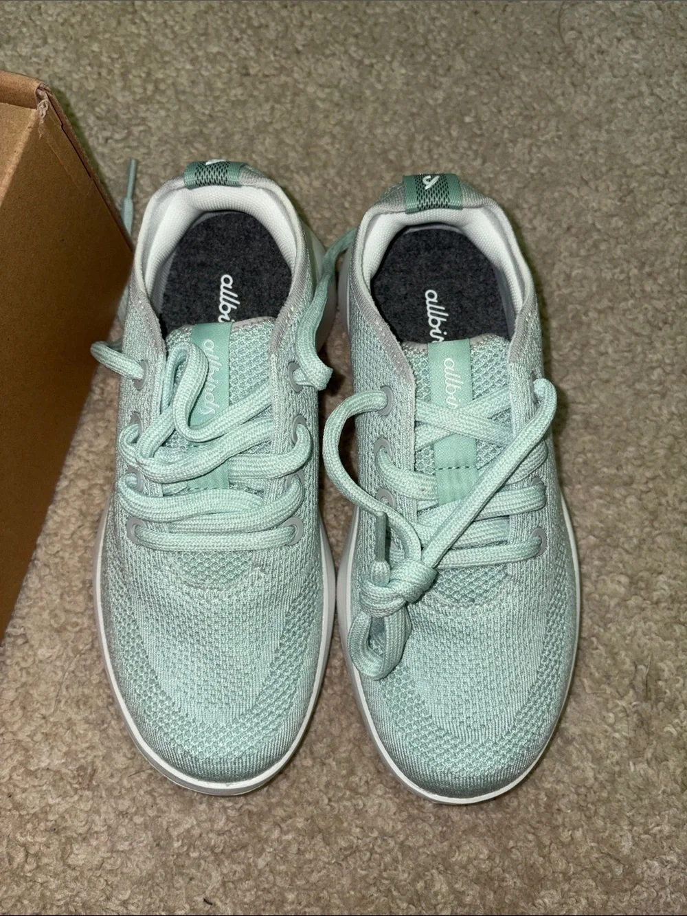 allbirds womens Mint Green tree runner go Sneakers - Breathable Knit Trainers